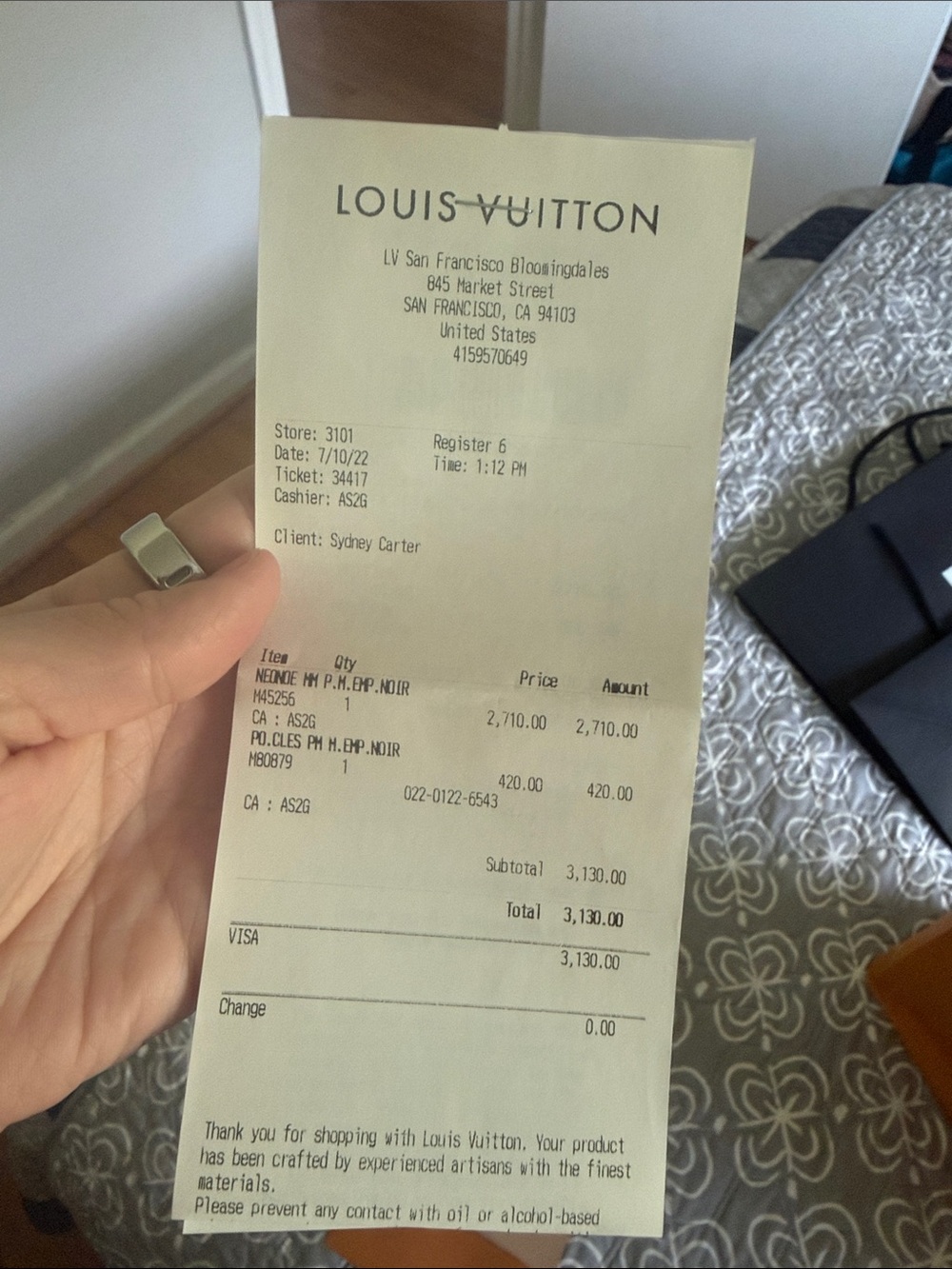 Louis Vuitton Black Monogram Embossed Hobo with Gold Hardware - Picture 7 of 8